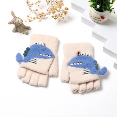 Mănuși pentru bebeluși cu desene animate, iarnă, calde pentru copii, mănuși pentru fetițe, tricotate pentru copii mici, mănuși pentru dentiție, mănuși de iarnă de pluș, copii 2-5 ani