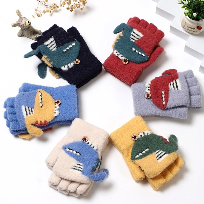 Mănuși pentru bebeluși cu desene animate, iarnă, calde pentru copii, mănuși pentru fetițe, tricotate pentru copii mici, mănuși pentru dentiție, mănuși de iarnă de pluș, copii 2-5 ani