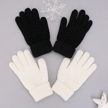 Παιδικά πλεκτά γάντια Φθινοπωρινό χειμώνα μονόχρωμα γάντια για παιδιά κορίτσια αγόρια ζεστά γάντια κασμίρ απομίμησης