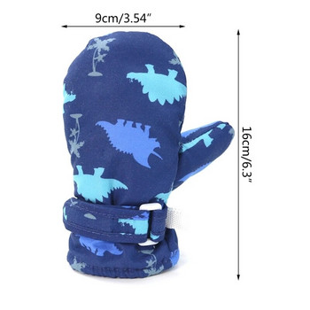 Παιδικά γάντια για σκι Χειμερινό Snowboard Snowboard Αντιανεμικό Αδιάβροχο Thicken Mitten Cartoon Dinosaur Outdoor Sports Γρήγορο στέγνωμα
