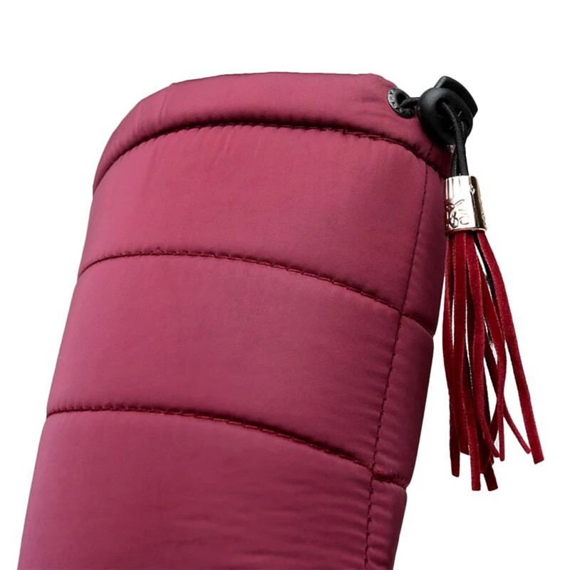 Αδιάβροχα χειμερινά παπούτσια με φούντα Γυναικείες μαύρες μπότες ζεστές γούνες Γυναικείες χειμερινές γυναικείες μπότες Μποτάκια Down Snow Boots Γυναικεία παπούτσια