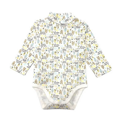 Νεογέννητο κοριτσίστικο μακρυμάνικο βαμβακερό κορμάκι με ψηλό λαιμό 9-24M Χειμερινό φθινόπωρο μονόχρωμο Onesie Jumpsuit Onesies Girl Playsuit