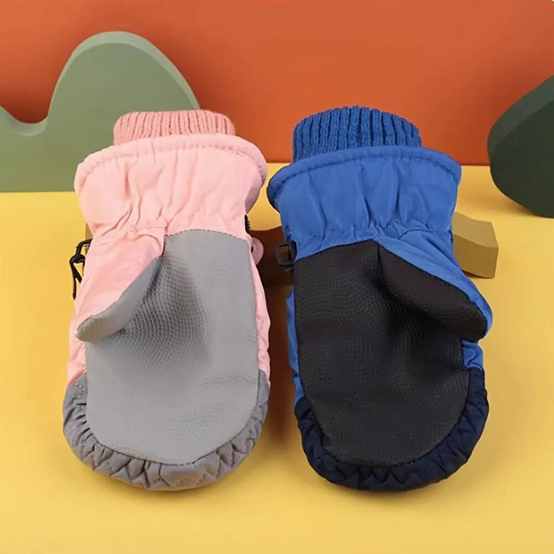 Copii noi Mănuși de schi pentru copii Mănuși de iarnă pentru zăpadă pentru băieți și fete Ski snowboard rezistent la vânt Impermeabil îngroșare mănușă Menține cald