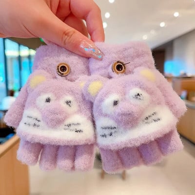 0-5-aastased talvelapsed armsad multifilmid, pehmed viie sõrmega kindad, tüdrukud, poisid, õues soojad kindad, lapsed, armsad kindad, labakindad