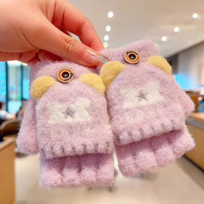 0-5-aastased talvelapsed armsad multifilmid, pehmed viie sõrmega kindad, tüdrukud, poisid, õues soojad kindad, lapsed, armsad kindad, labakindad