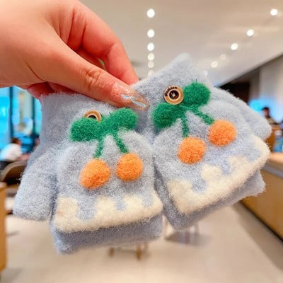 0-5-aastased talvelapsed armsad multifilmid, pehmed viie sõrmega kindad, tüdrukud, poisid, õues soojad kindad, lapsed, armsad kindad, labakindad