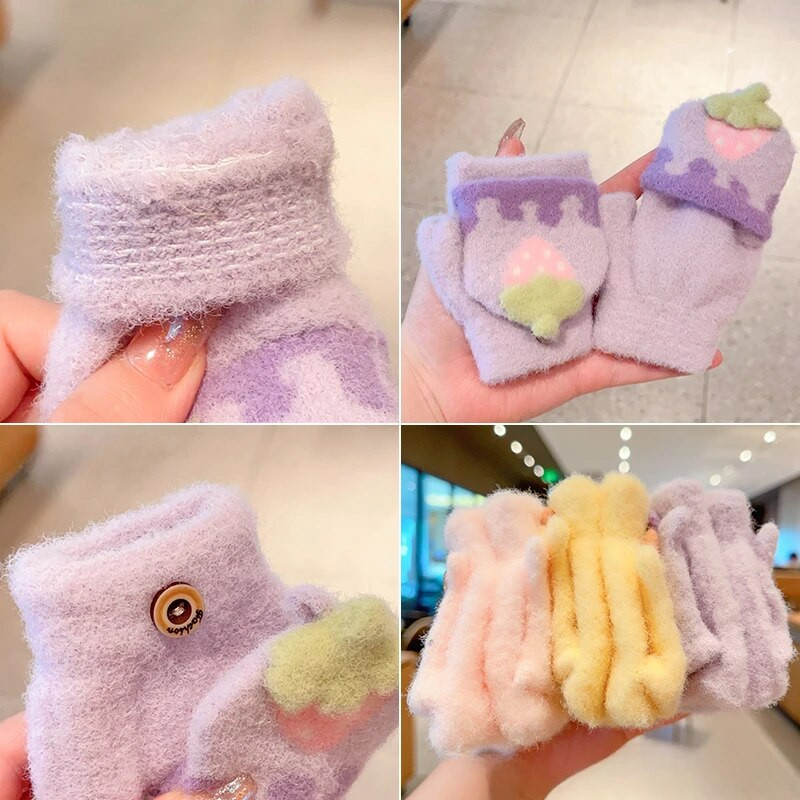 0-5-aastased talvelapsed armsad multifilmid, pehmed viie sõrmega kindad, tüdrukud, poisid, õues soojad kindad, lapsed, armsad kindad, labakindad