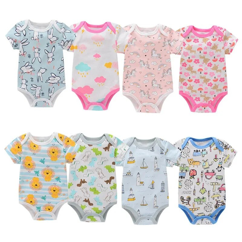 Unisex lühikeste varrukatega püksid poistele Tüdrukute riided 0-24M puuvillased ühes tükis bodyd vastsündinud imikutele Kombinesoonid Onesie