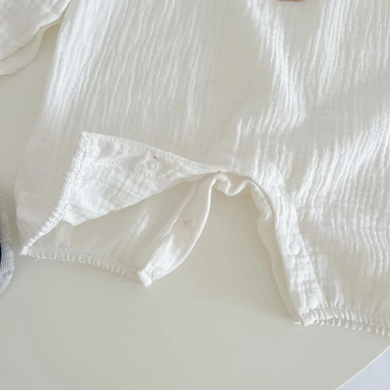 Desen animat ursuleț din muselină, costum de pălărie, costum de vară, toamnă, pentru bebeluși, haine pentru sugari, fete, haină din bumbac moale, salopetă respirabilă pentru băieți 0-3 t