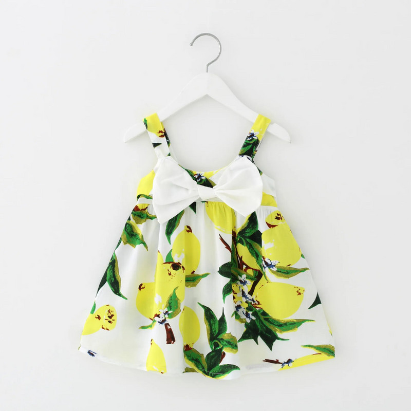 Καλοκαιρινό νεογέννητο φόρεμα κοριτσιού με λεμόνι Βρεφικά φορέματα βάπτισης Πριγκίπισσα φόρεμα γενεθλίων για κοριτσίστικα ρούχα