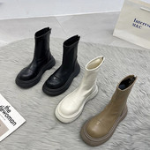 Punk stílusú, lapos, boka, női csizma, divatos, vastag alsó, gótikus 2023-as új női csizmák, cipők, új, közepes hosszúságú csizmák