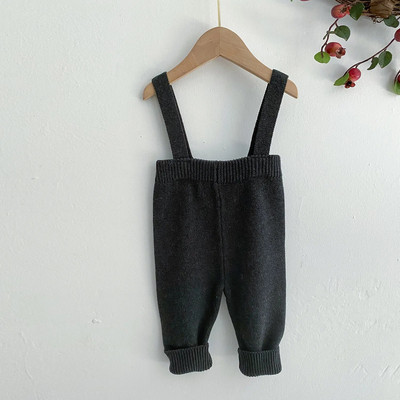 7515 Pantaloni tricotați cu bretele pentru bebeluși 2021 Toamna Pantaloni pentru băieți Pantaloni strânși cu bretele Pantaloni pentru fetiță din bumbac 0-3T Pantaloni pentru copii