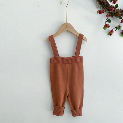7515 Pantaloni tricotați cu bretele pentru bebeluși 2021 Toamna Pantaloni pentru băieți Pantaloni strânși cu bretele Pantaloni pentru fetiță din bumbac 0-3T Pantaloni pentru copii