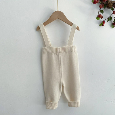 7515 Pantaloni tricotați cu bretele pentru bebeluși 2021 Toamna Pantaloni pentru băieți Pantaloni strânși cu bretele Pantaloni pentru fetiță din bumbac 0-3T Pantaloni pentru copii