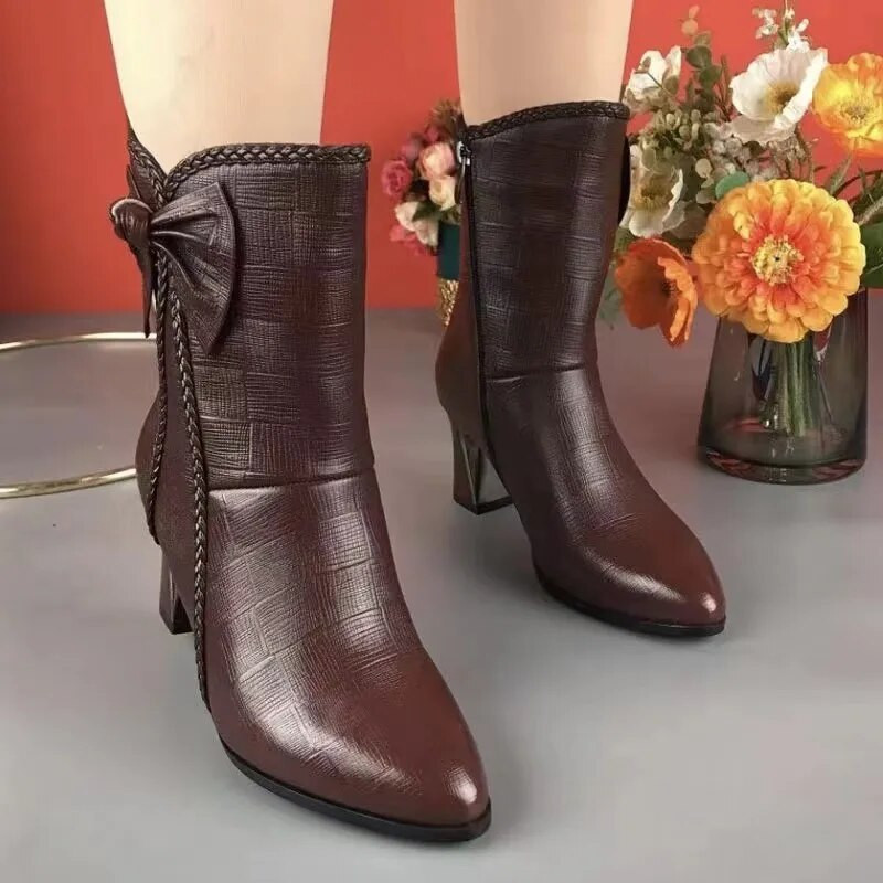 Φθινόπωρο και Χειμώνας Βοήθεια Casual Fashion Μπότες Μόδα με φερμουάρ Μπότες μόδας μεγάλου μεγέθους Μπότες ηλικιωμένης μητέρας