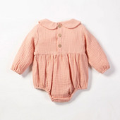 Salopetă cu mânecă lungă pentru bebeluși 0-24M 100% bumbac lenjerie solidă costum de alpinism triunghi casual nou-născut fetiță salopetă drăguță