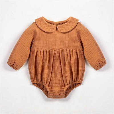 Salopetă cu mânecă lungă pentru bebeluși 0-24M 100% bumbac lenjerie solidă costum de alpinism triunghi casual nou-născut fetiță salopetă drăguță