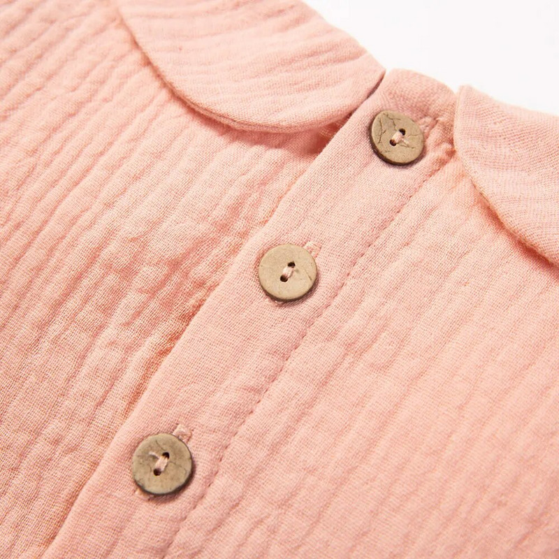 Beebi pikkade varrukatega trikoo, 0-24M 100% puuvillane lina, vaba vabaaja kolmnurkne ronimisülikond vastsündinule beebitüdrukule armas kombinesoon