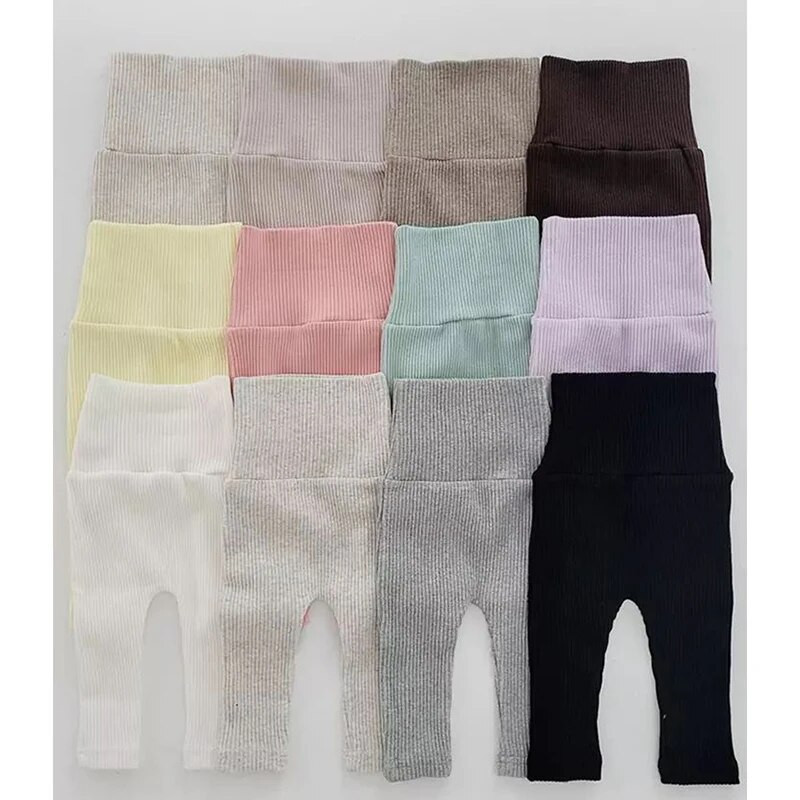 Puuvillased soonikuga beebipüksid poistele ja tüdrukutele Säärised Pehmed hingavad väikelaste kõrge vöökohaga püksid Laste püksid Beebi asjad Jõulud