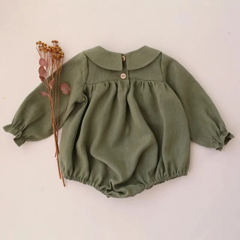 Väikelapsetüdruku vanaaegsed pikkade varrukatega riided Beebitüdrukule Linane puuvillane kampsun imiku massiivne riietus