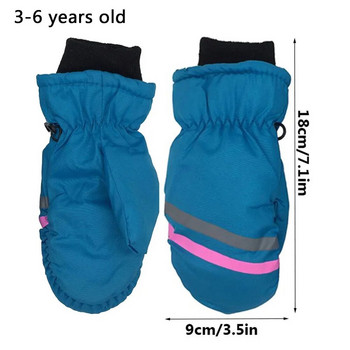 Θερμικά γάντια σκι Παιδικά Παιδικά Winter Fleece Αδιάβροχα Ζεστά Παιδικά Γάντια Snowboard Snowboard 3 Fingers for Ski Riding перчатки