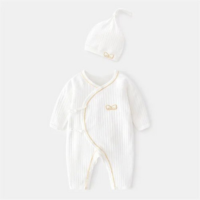 Lawadka 0-6M Kevad beebid Tüdrukud Poisid Puuvillane Valged Riided Tüdrukutele Mood Imikute Jumpsuit vastsündinud beebidele 0-3 M
