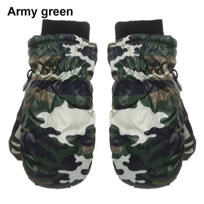 Mănuși pentru copii Camuflaj Îngroșare mănuși de schi Copii iarnă în aer liber Snowboard Mănuși impermeabile rezistente la vânt 2-5 ani