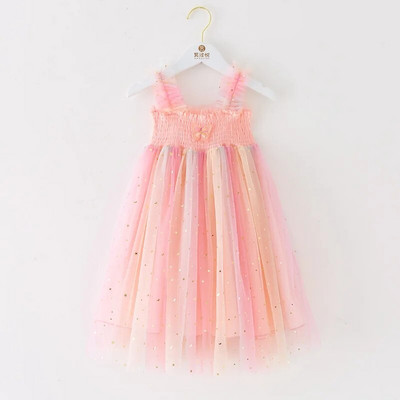 Moda Noua Haine pentru fetiță Culoare uni Wrap Fluture Decorativ Star Paiete Plasă Halter Rochie Bebeluş Printesa TuTu Dress