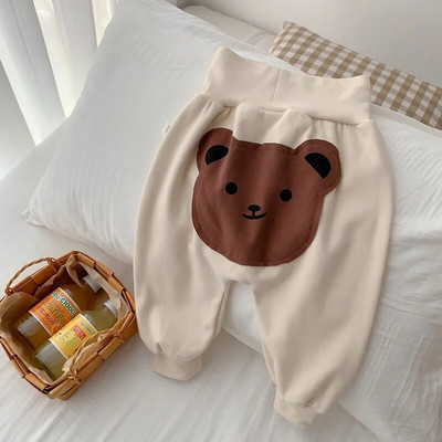 Για 0-2 ετών Βρεφικό παντελόνι Χαριτωμένο νεογέννητο αγόρι κοριτσάκι με ψηλόμεσο καρτούν Αρκούδα PP κάτω παντελόνι χαρέμι Φαρδιά ριγέ στολή Φθινοπωρινά ρούχα