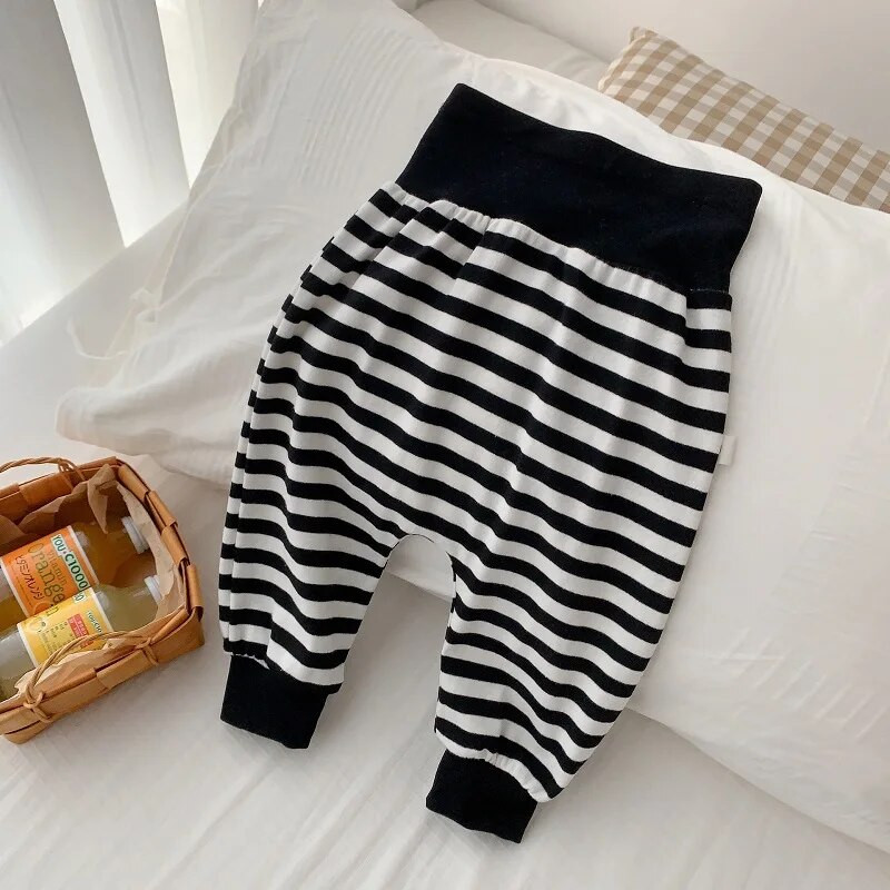 Για 0-2 ετών Βρεφικό παντελόνι Χαριτωμένο νεογέννητο αγόρι κοριτσάκι με ψηλόμεσο καρτούν Αρκούδα PP κάτω παντελόνι χαρέμι Φαρδιά ριγέ στολή Φθινοπωρινά ρούχα