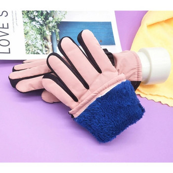 1 ζευγάρι παιδικά γάντια ποδηλασίας σκι Μαλακά χοντρά ζεστά γάντια αδιάβροχα αντιανεμικά υπαίθρια αθλητικά γάντια σνόουμπορντ για παιδιά αγόρια