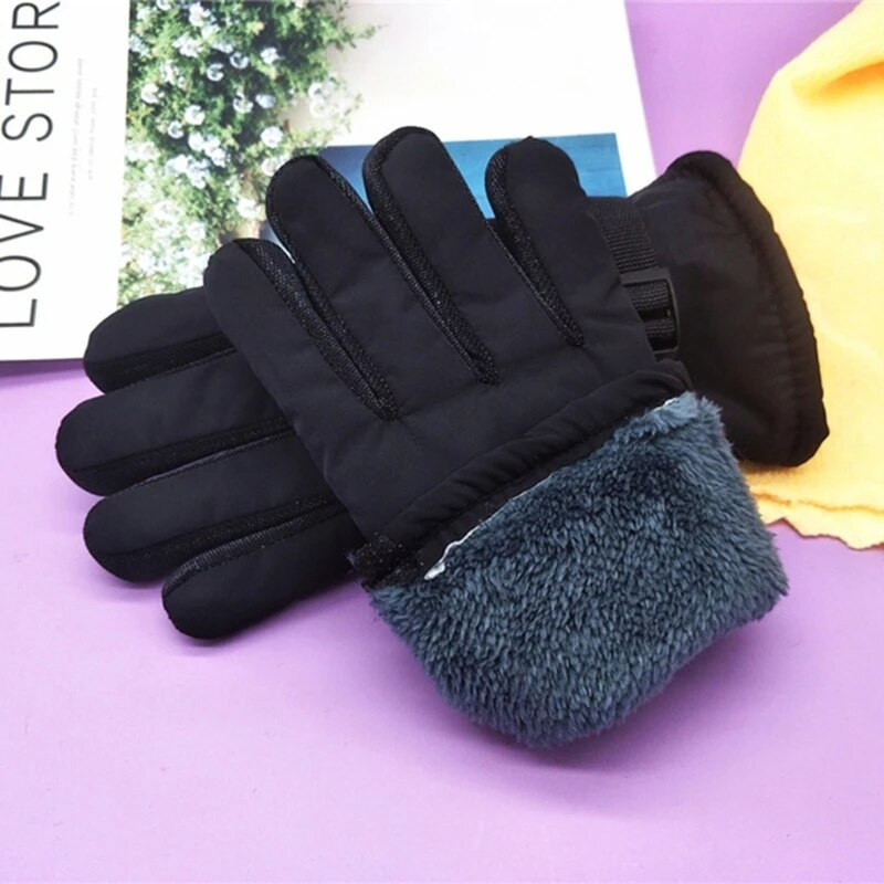 1 pereche de mănuși pentru copii, schi, ciclism, moale, groase, calde, mănuși impermeabile, rezistente la vânt, pentru sporturi în aer liber, pentru copii și băieți.