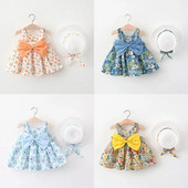 1-3 ani fete rochie imprimeu pentru bebeluși rochii noi de vară la modă fustă florală fără mâneci rochie casual cu imprimare până la genunchi pentru copii