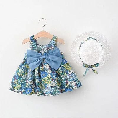 1-3 ani fete rochie imprimeu pentru bebeluși rochii noi de vară la modă fustă florală fără mâneci rochie casual cu imprimare până la genunchi pentru copii