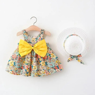 1-3 ani fete rochie imprimeu pentru bebeluși rochii noi de vară la modă fustă florală fără mâneci rochie casual cu imprimare până la genunchi pentru copii