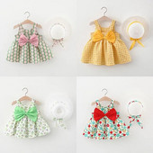 Casual full print Παιδική φούστα νέο στυλ καλοκαιρινό λουλούδι Βρεφικό κοστούμι γενεθλίων για κοριτσάκια Φόρεμα νηπιακής χαριτωμένης μόδας φούστα γιλέκο