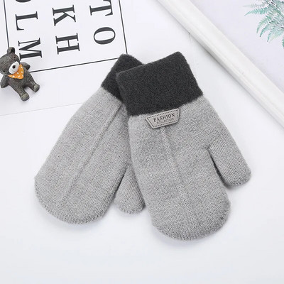 Mănuși de iarnă Copii Bebeluși Băieți Fete Mănuși pentru copii Degete pline Mănuși tricotate Catifea caldă groasă pentru 3-6 ani Copii mici