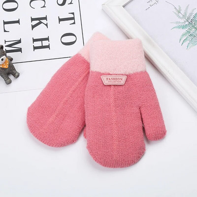 Mănuși de iarnă Copii Bebeluși Băieți Fete Mănuși pentru copii Degete pline Mănuși tricotate Catifea caldă groasă pentru 3-6 ani Copii mici