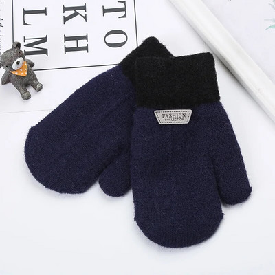 Mănuși de iarnă Copii Bebeluși Băieți Fete Mănuși pentru copii Degete pline Mănuși tricotate Catifea caldă groasă pentru 3-6 ani Copii mici