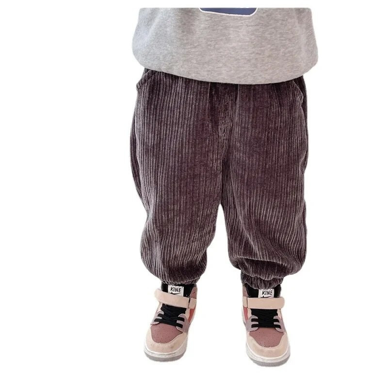 Pantaloni pentru bebeluși, iarna 2023, noi copii, băieți și fete, culoare uni, căptușiți, calduri, leggings casual, pantaloni cu model de desene animate de buzunar