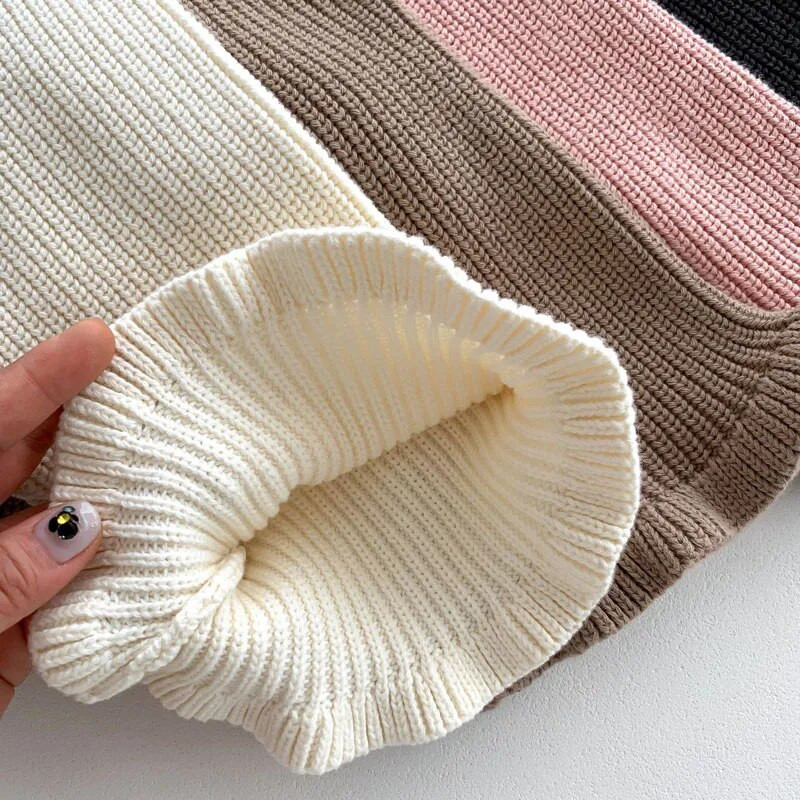 Toamna 2023, pantaloni de tricotaj pentru fetiță, pentru 0-3 ani, copii nou-născuți, culoare uni, talie elastică, tricotat, pantaloni evazați, haine