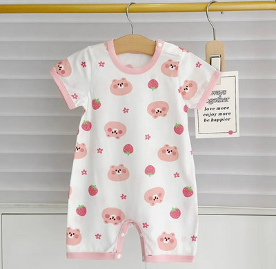 Beebi suvised karurõivad 2023 Lasteriided Lühikeste varrukatega puuvillane kombinesoon Ronimiskostüüm Baby Boy Romper Baby 6 kuud