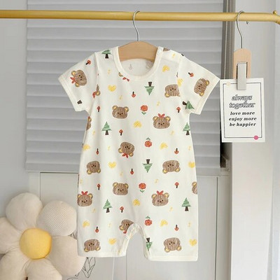 Beebi suvised karurõivad 2023 Lasteriided Lühikeste varrukatega puuvillane kombinesoon Ronimiskostüüm Baby Boy Romper Baby 6 kuud