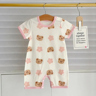 Beebi suvised karurõivad 2023 Lasteriided Lühikeste varrukatega puuvillane kombinesoon Ronimiskostüüm Baby Boy Romper Baby 6 kuud