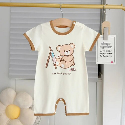 Beebi suvised karurõivad 2023 Lasteriided Lühikeste varrukatega puuvillane kombinesoon Ronimiskostüüm Baby Boy Romper Baby 6 kuud