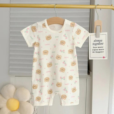 Beebi suvised karurõivad 2023 Lasteriided Lühikeste varrukatega puuvillane kombinesoon Ronimiskostüüm Baby Boy Romper Baby 6 kuud