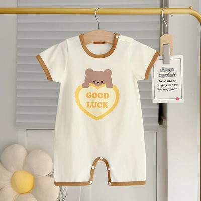 Beebi suvised karurõivad 2023 Lasteriided Lühikeste varrukatega puuvillane kombinesoon Ronimiskostüüm Baby Boy Romper Baby 6 kuud