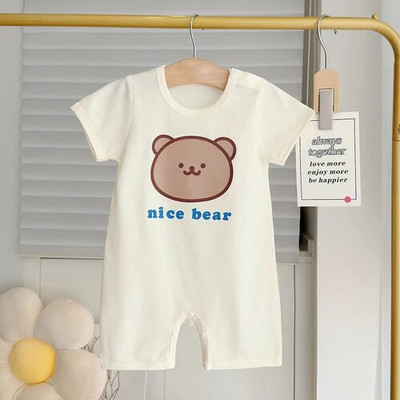 Beebi suvised karurõivad 2023 Lasteriided Lühikeste varrukatega puuvillane kombinesoon Ronimiskostüüm Baby Boy Romper Baby 6 kuud