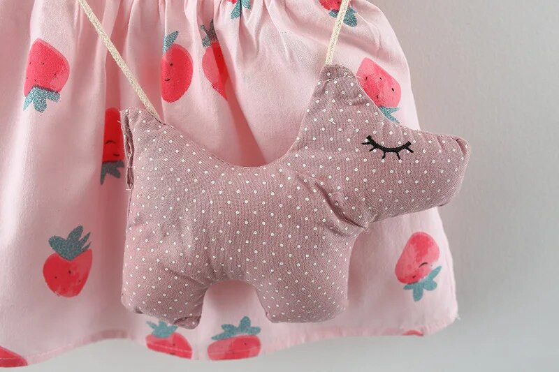 Νεογέννητο 2023 Καλοκαιρινό μωρό φόρεμα πριγκίπισσας Χαριτωμένο φιόγκο τύπωμα λεμόνι Αμάνικα φορέματα για μικρά κορίτσια Ρούχα για μικρά κορίτσια Βρεφικά ρούχα