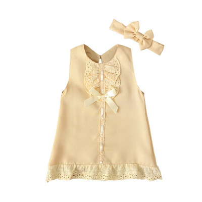 0-24 luni nou-născut nou-născut fetițe rochie prințesă albă dantela bowknot rochie fără mâneci bentita haine set de ținute